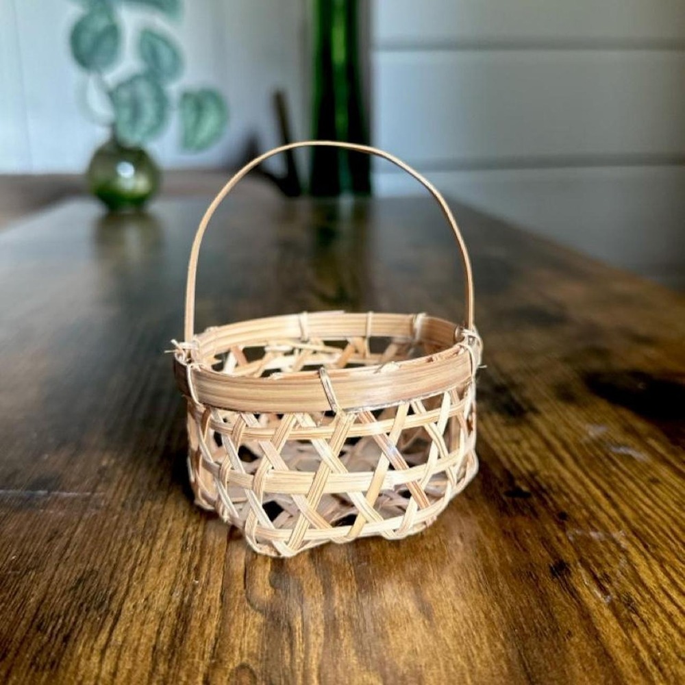 Mini Bamboo Basket with Handle